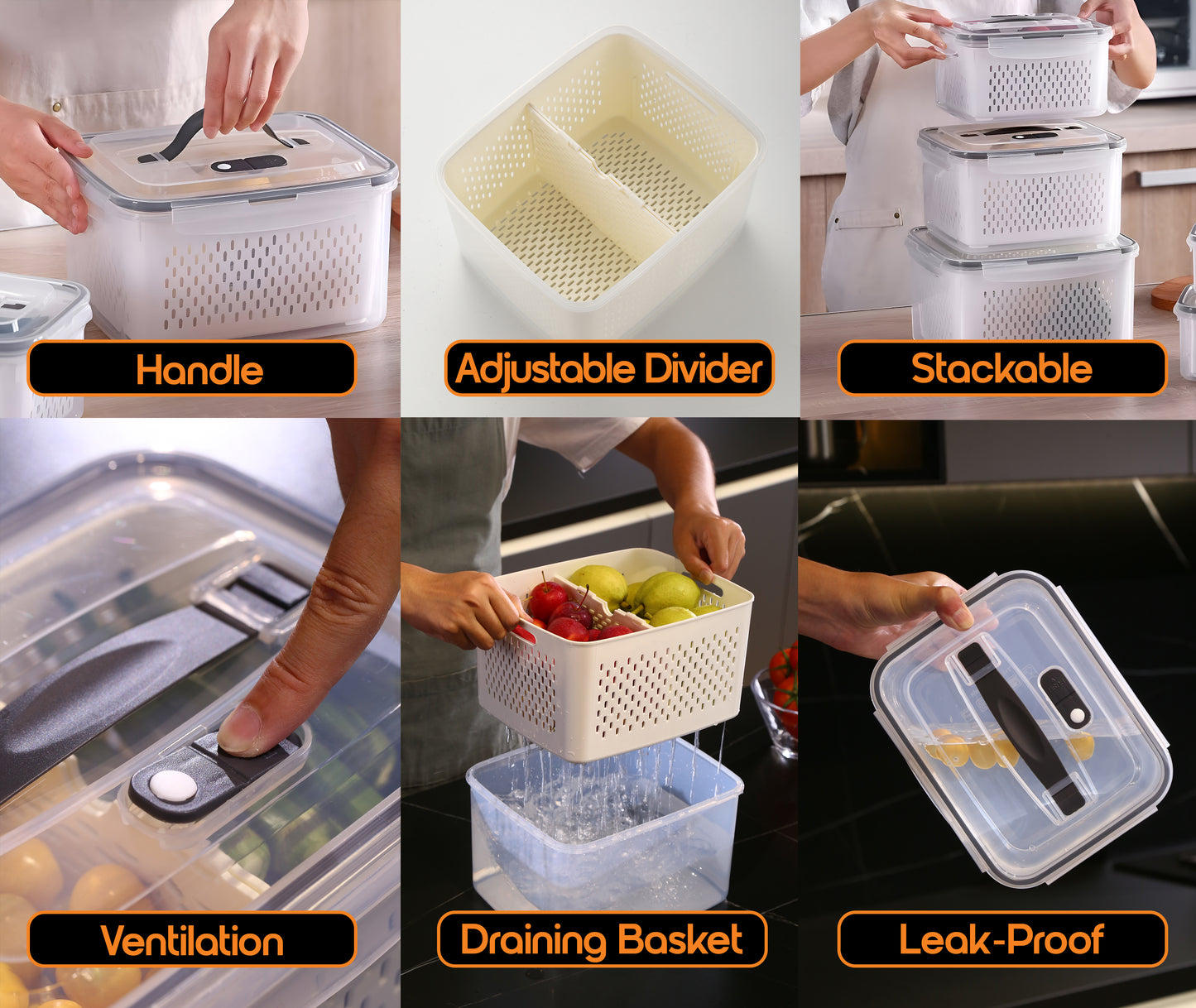 6PCS/Set YAH Smart Kitchen Storage Boxes