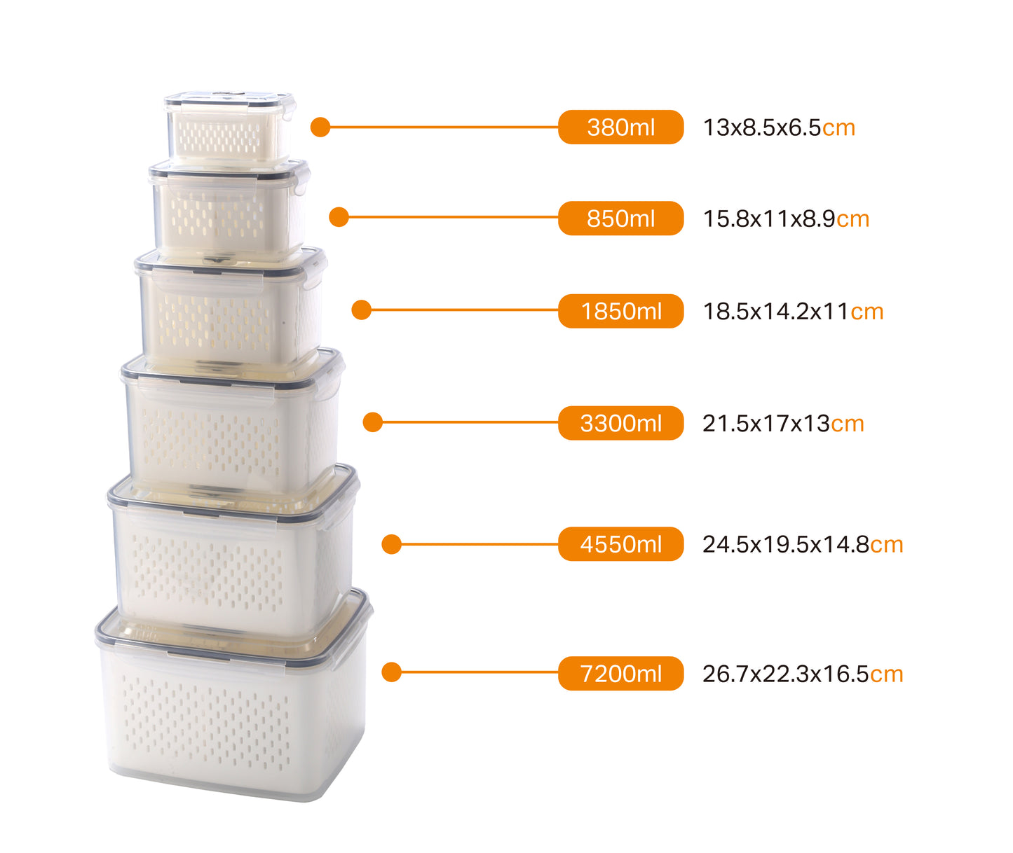6PCS/Set YAH Smart Kitchen Storage Boxes
