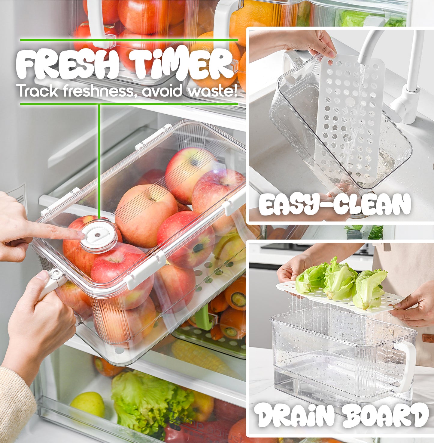 6.2L YAH Durable Fridge Container with Lid