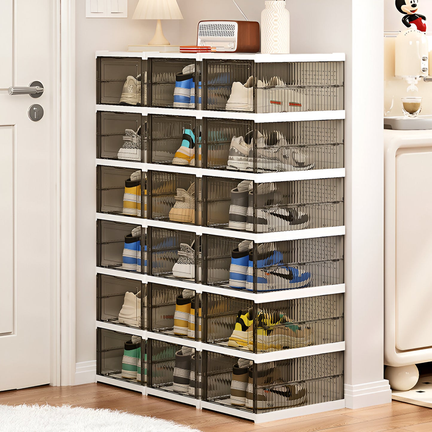 6-Level / YAH Foldable Storage Organizer – Transparent Gray