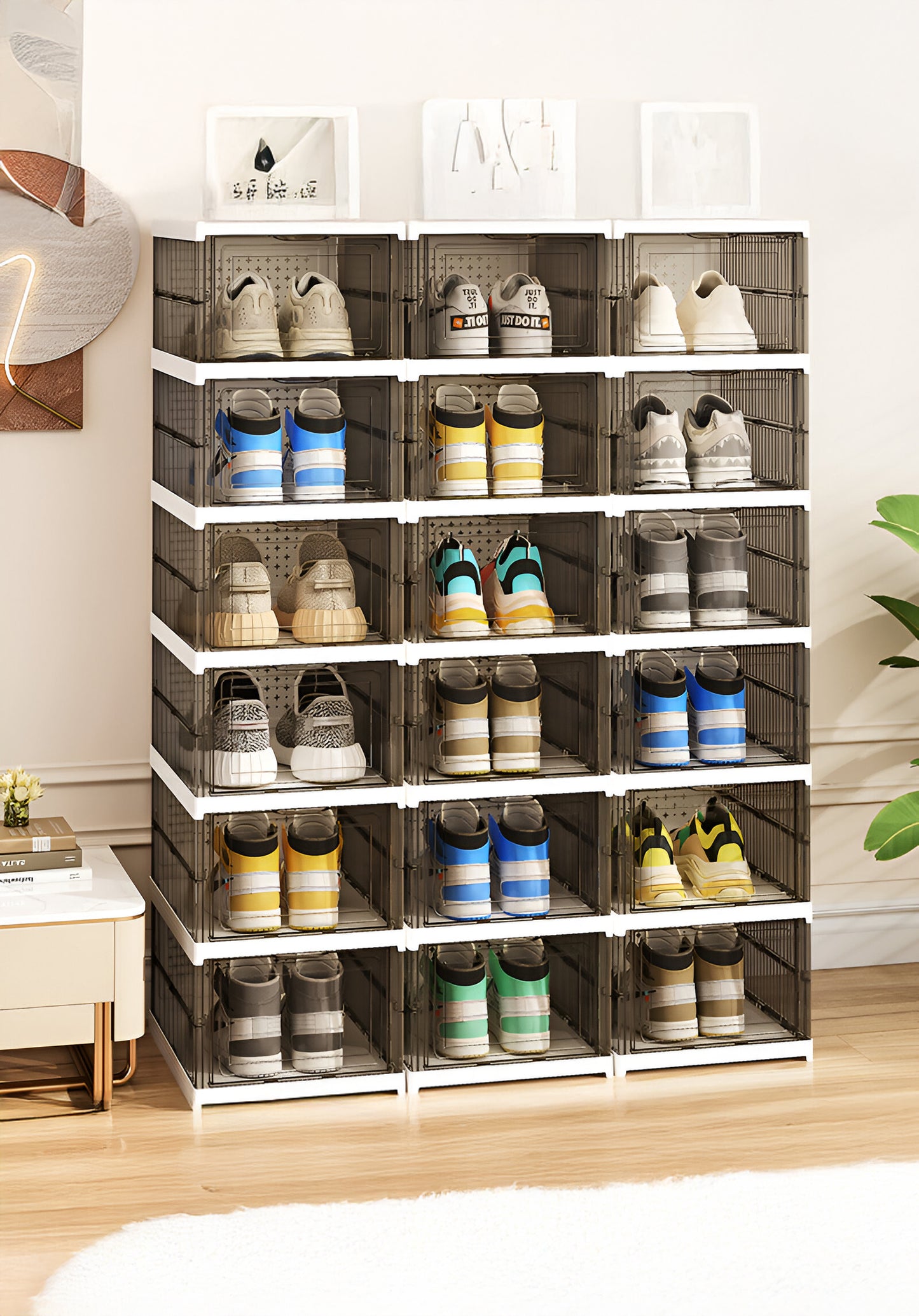 6-Level / YAH Foldable Storage Organizer – Transparent Gray