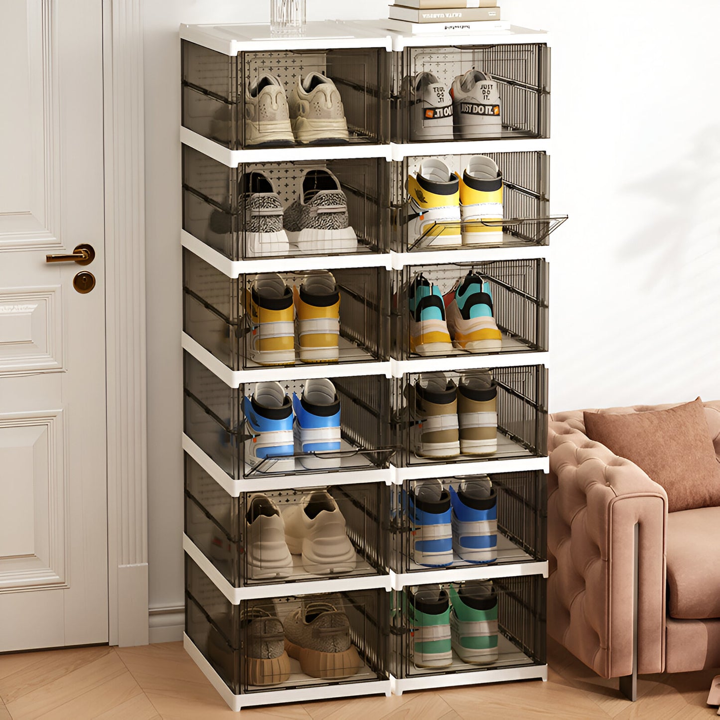 6-Level / YAH Foldable Storage Organizer – Transparent Gray