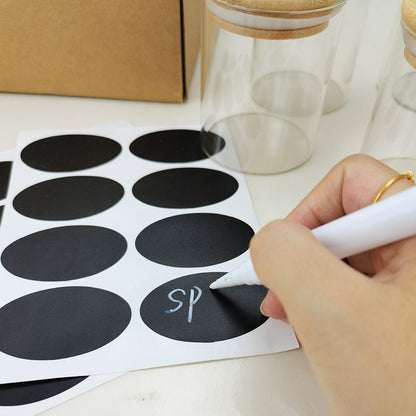 YAH 12-Piece Luxurious Airtight Glass Spice Jars with Bamboo Lids