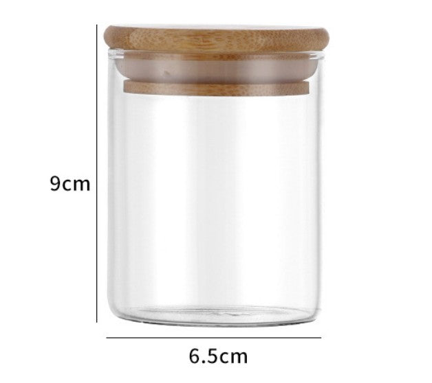 YAH 12-Piece Luxurious Airtight Glass Spice Jars with Bamboo Lids