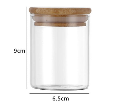 YAH 12-Piece Luxurious Airtight Glass Spice Jars with Bamboo Lids
