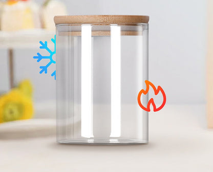 YAH 12-Piece Luxurious Airtight Glass Spice Jars with Bamboo Lids