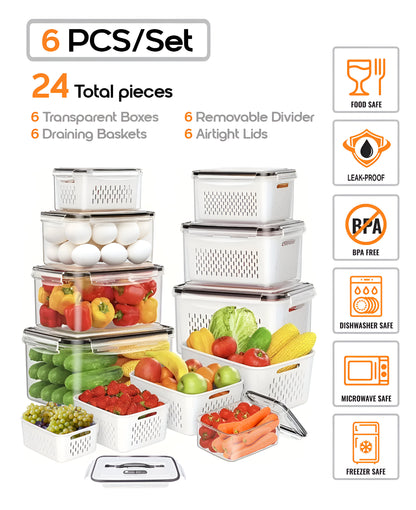 6PCS/Set YAH Smart Kitchen Storage Boxes