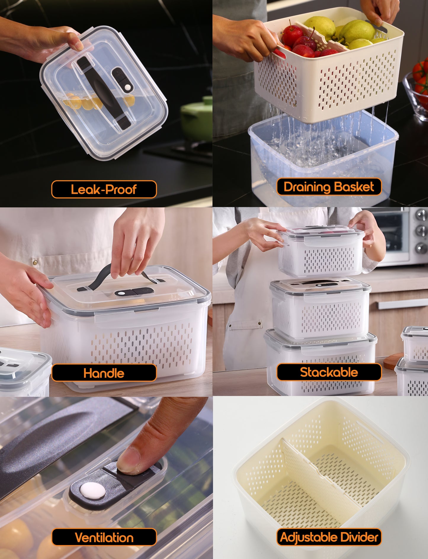 6PCS/Set YAH Smart Kitchen Storage Boxes