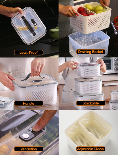 6PCS/Set YAH Smart Kitchen Storage Boxes