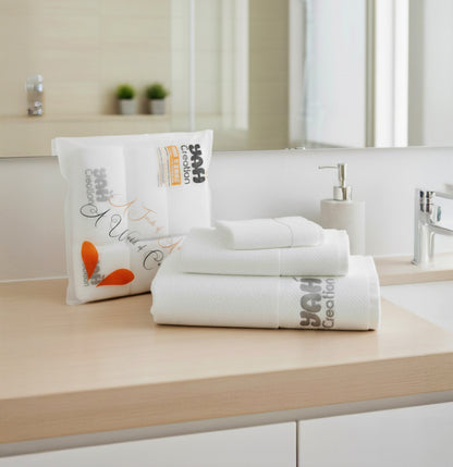 YAH Premium 3-Piece Towel Set – 100% Egyptian Cotton, 612 GSM – Ultra Soft & Absorbent Spa-Quality Towels for Bath, Hand & Face – Pure White Luxury Hotel Towels.