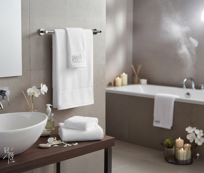 YAH Premium 3-Piece Towel Set – 100% Egyptian Cotton, 612 GSM – Ultra Soft & Absorbent Spa-Quality Towels for Bath, Hand & Face – Pure White Luxury Hotel Towels.